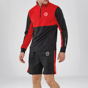 Univi Kwart rits Trainingsjas zwart-rood front heren model
