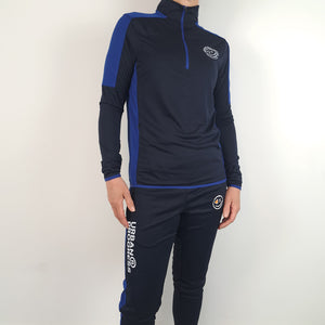 Univi Kwart rits Tussenlaag navy-royal blue front model vrouw