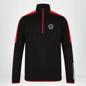 Univi Kwart rits Tussenlaag zwart-rood front heren