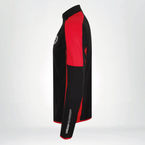 Univi Kwart rits Tussenlaag zwart-rood side left heren