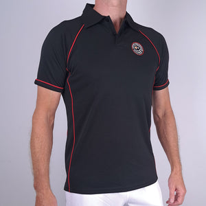 Univi Panel Stroke Tennis Polo zwart front close model