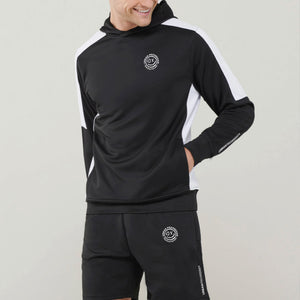 Univi Team Hoodie zwart-wit front hand in zak Heren model
