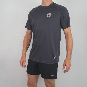 Velocity Vibe Panelled Tee Charcoal front left