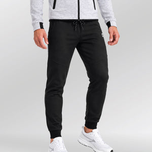 Zwarte Court Tech trainingsbroek heren Urban Progress met sportieve knie-inzetstukken