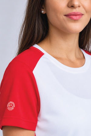 Ace-Panel-Shirt-Dames-model-rood-wit-closeup