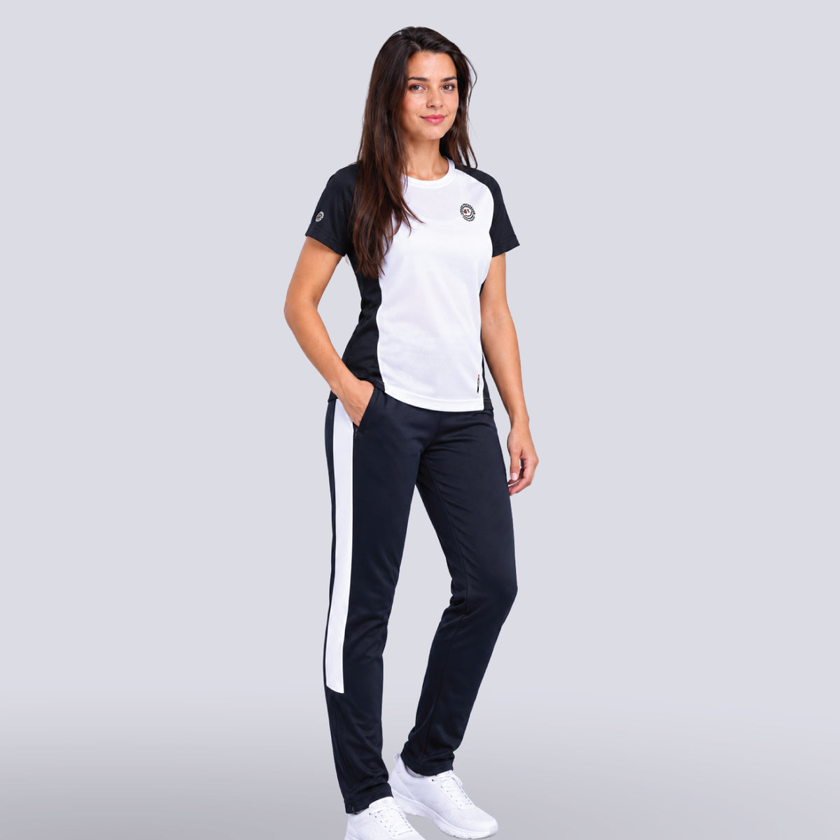 Ace-Panel-Shirt-Dames-model-zwart-wit-front-side