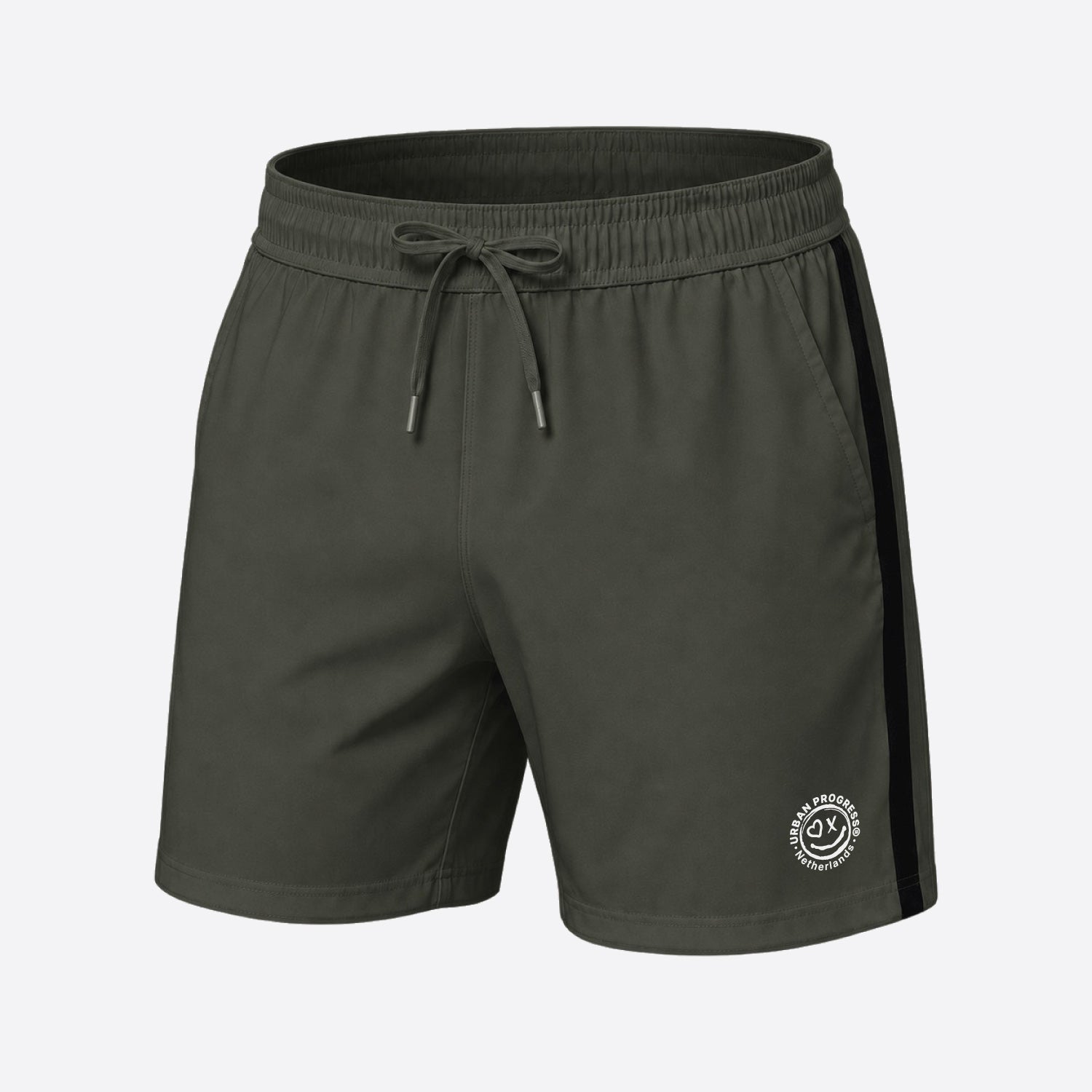 Ace-Stripe-Short-khaki-zwart-front