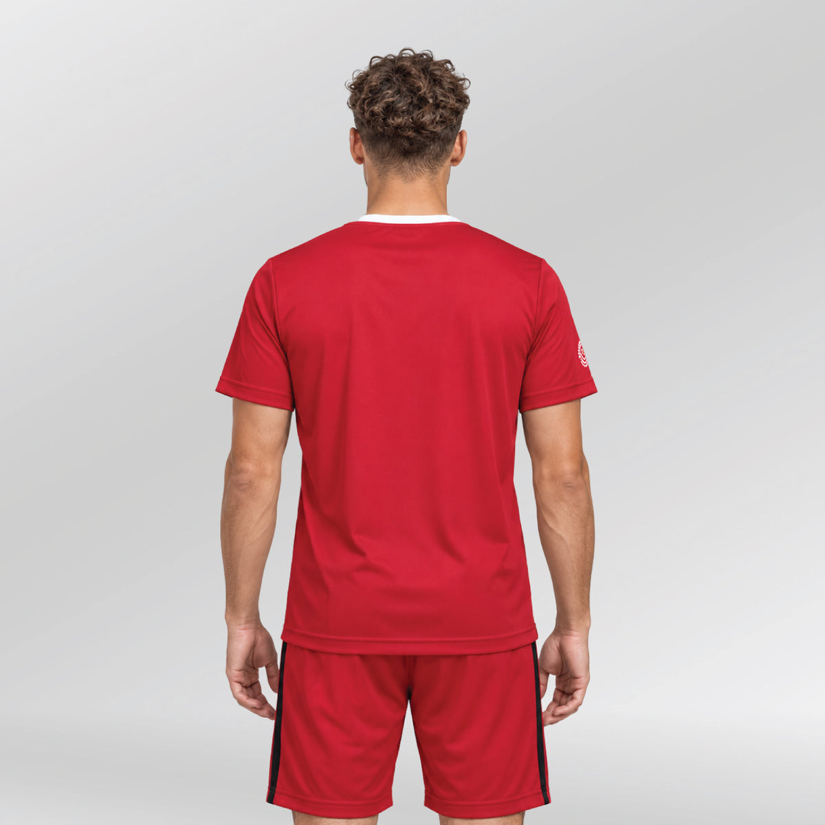 Achterzijde Ace Panel technisch sportshirt heren rood wit voor padel en tennis