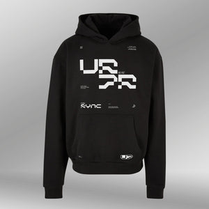 Heavy Oversized Hoodie SYNC zwart front