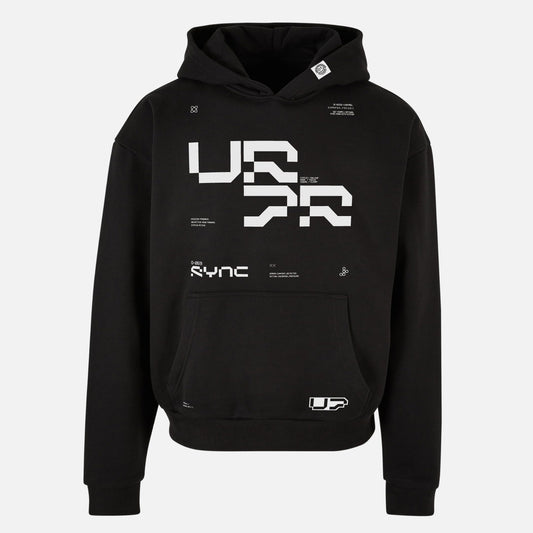 Heavy Oversized Hoodie SYNC zwart front