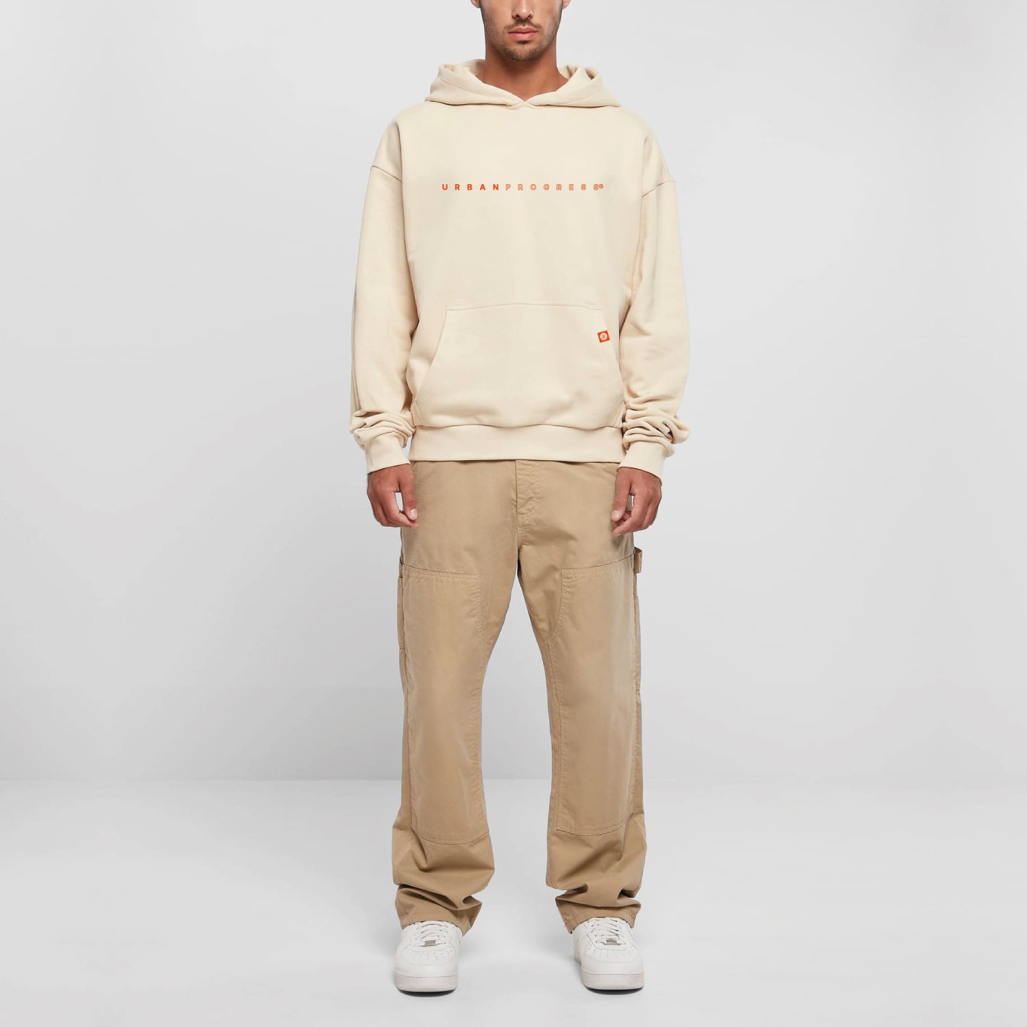 Heavy boxy hoodie Ignite model zandbeige front compleet