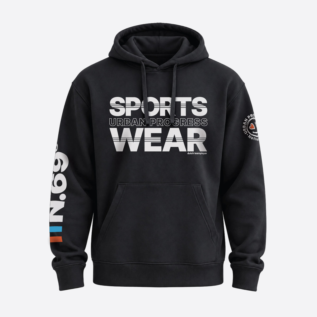 Hoodie-N.69-zwart-front