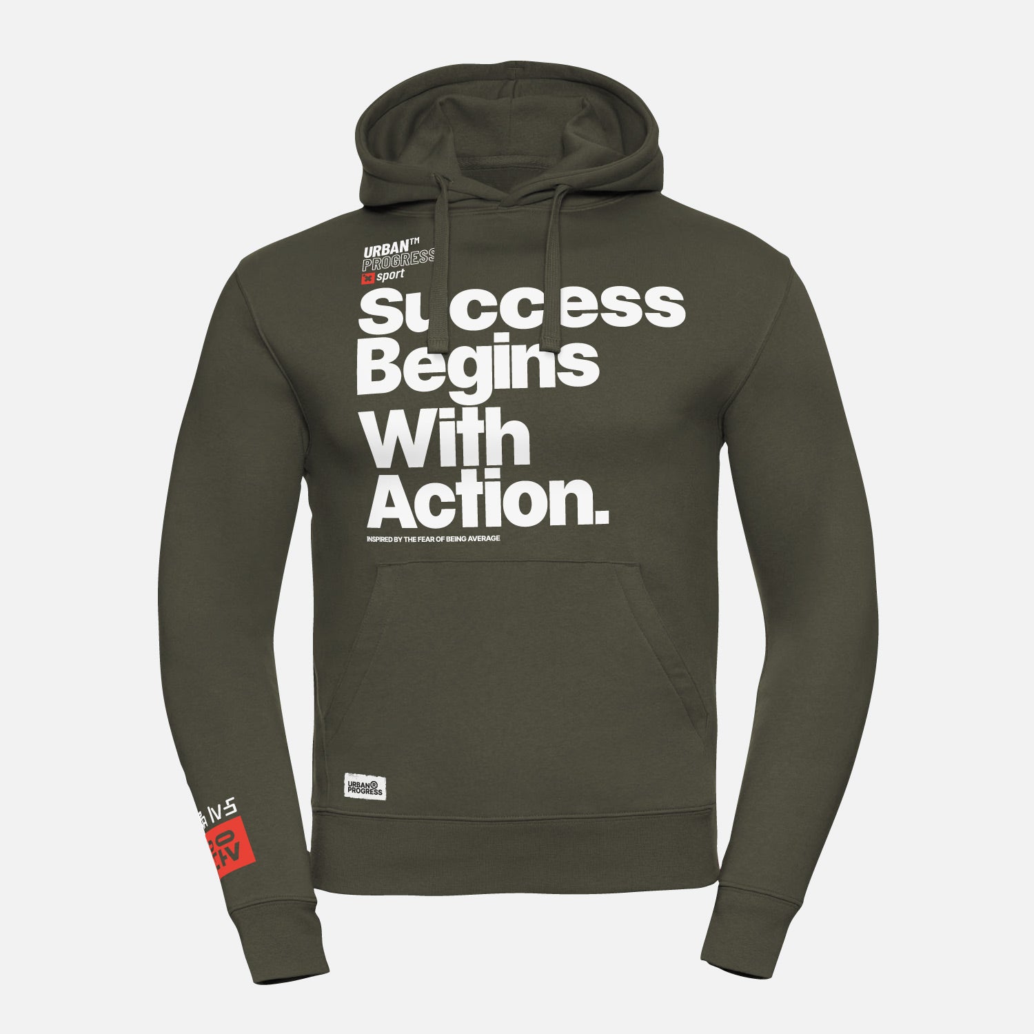 Hoodie-Not-Being-Average-olijf-groen-front
