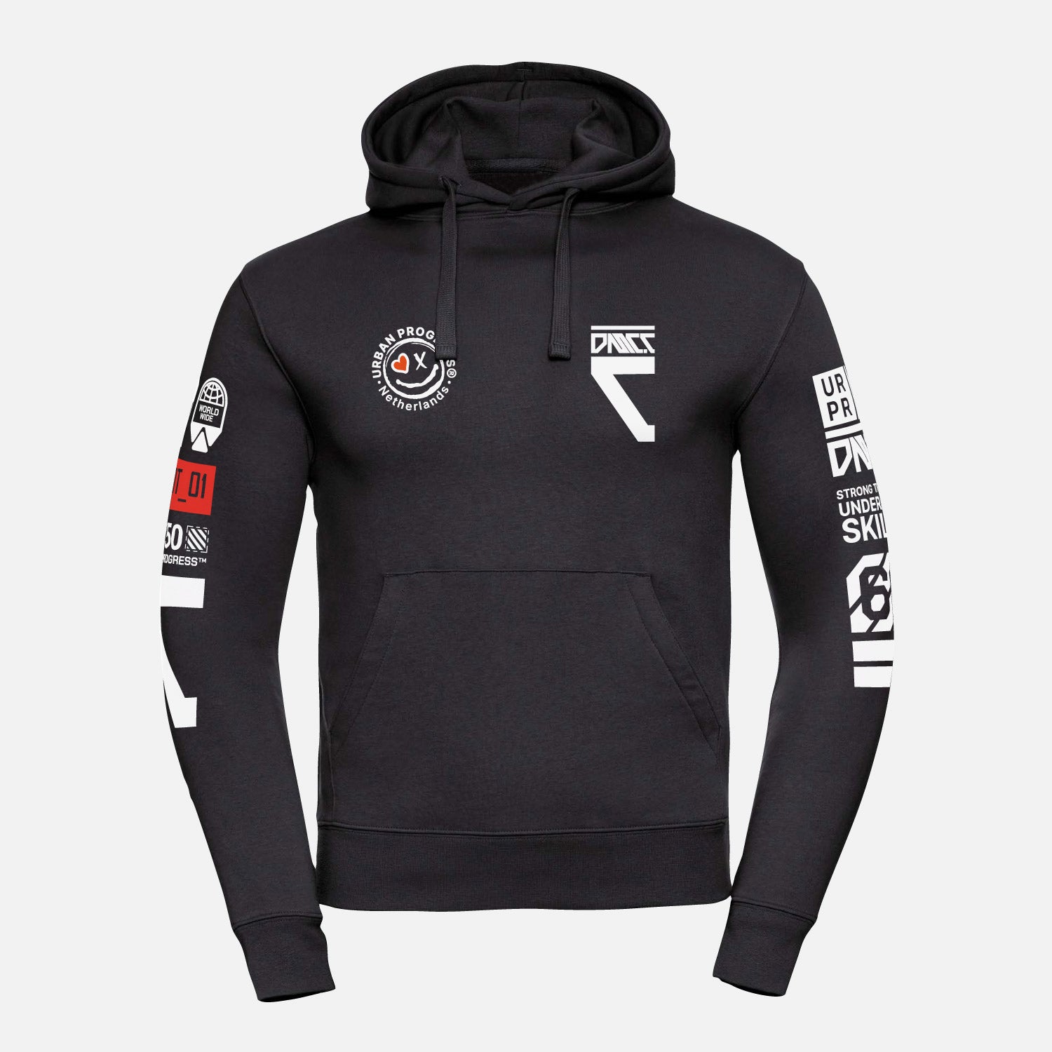 Hoodie-Protocol-zwart-front