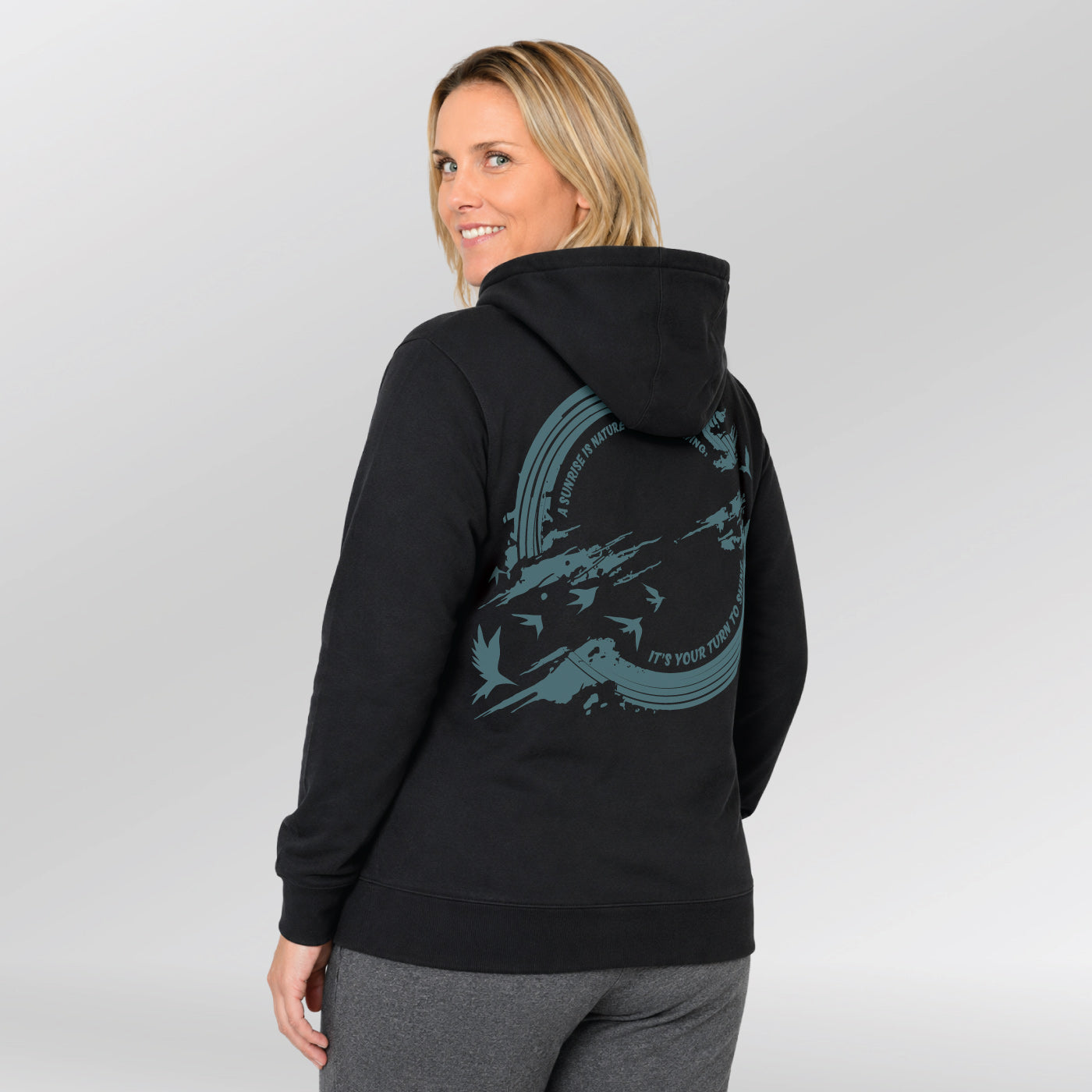 Hoodie-Sunrise-Model-Dames-black-back