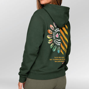 Hoodie-Victory-Vibes-Dames-model-bottle-green-back-side