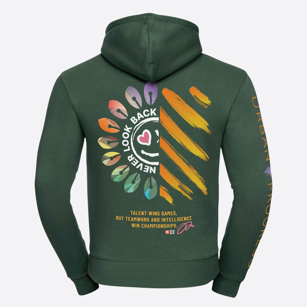 Hoodie-Victory-Vibes-bottle-green-back