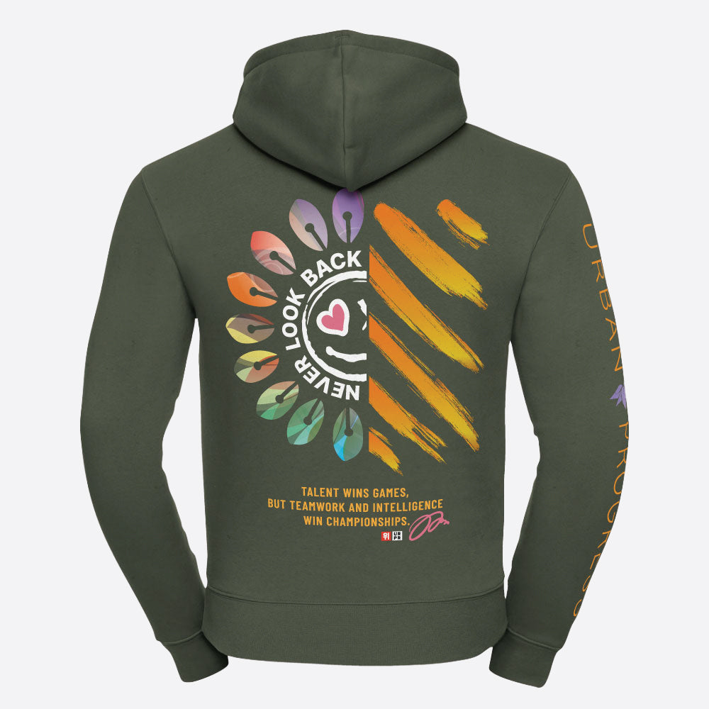 Hoodie-Victory-Vibes-olijf-groen-back