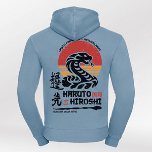 Hoodie Haruto Hiroshi mineral blue back