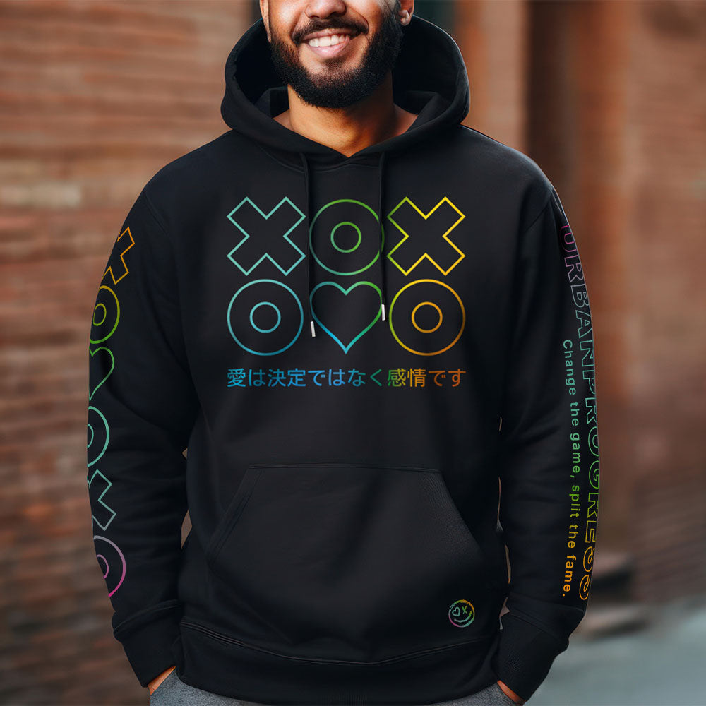 Hoodie Love Emotion black front model 2