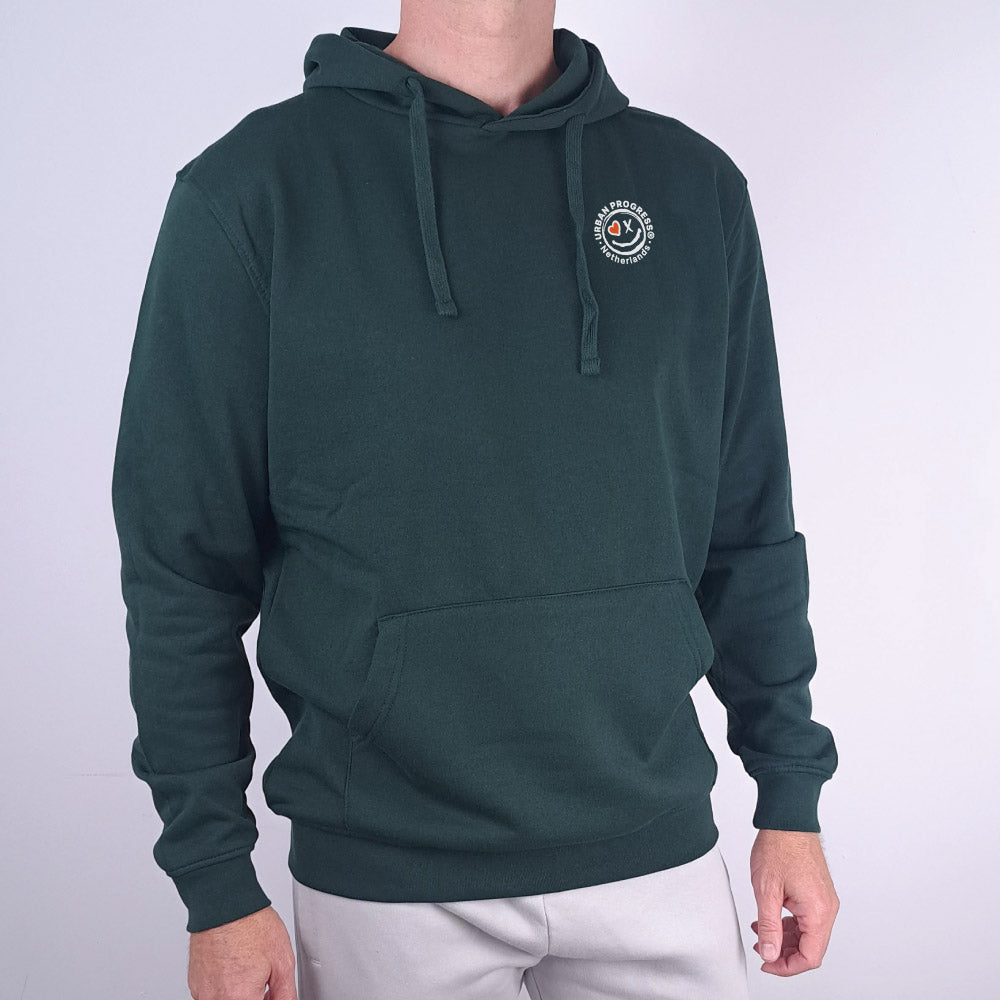 Hoodie Motion Forest green front close model