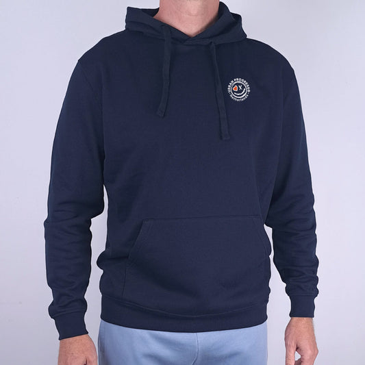 Hoodie Motion Navy Blue front close model