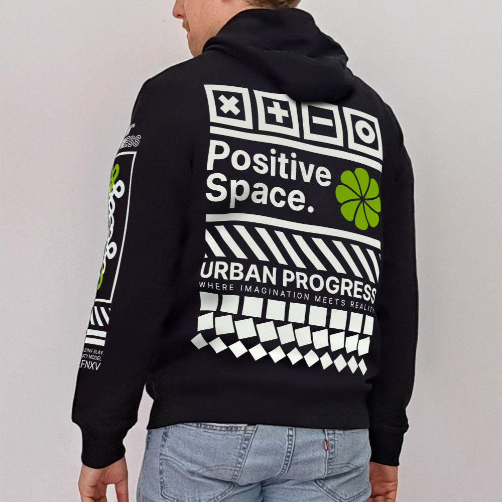 Hoodie Positive Space black back model