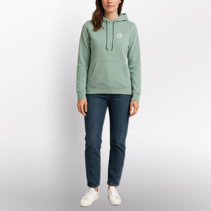 Hoodie Sora model licht groen front