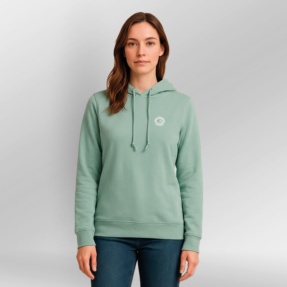 Hoodie Sora model licht groen front close