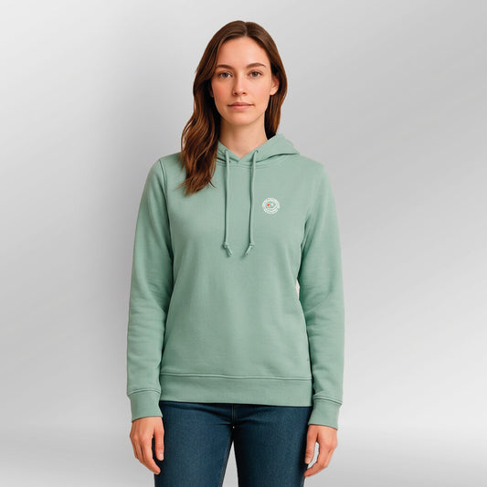 Hoodie Sora model licht groen front close