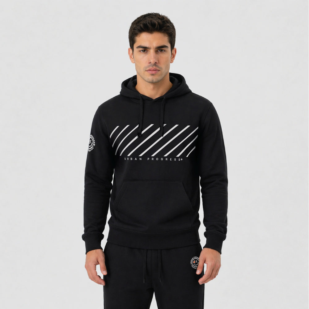 Hoodie Streamline model zwart front