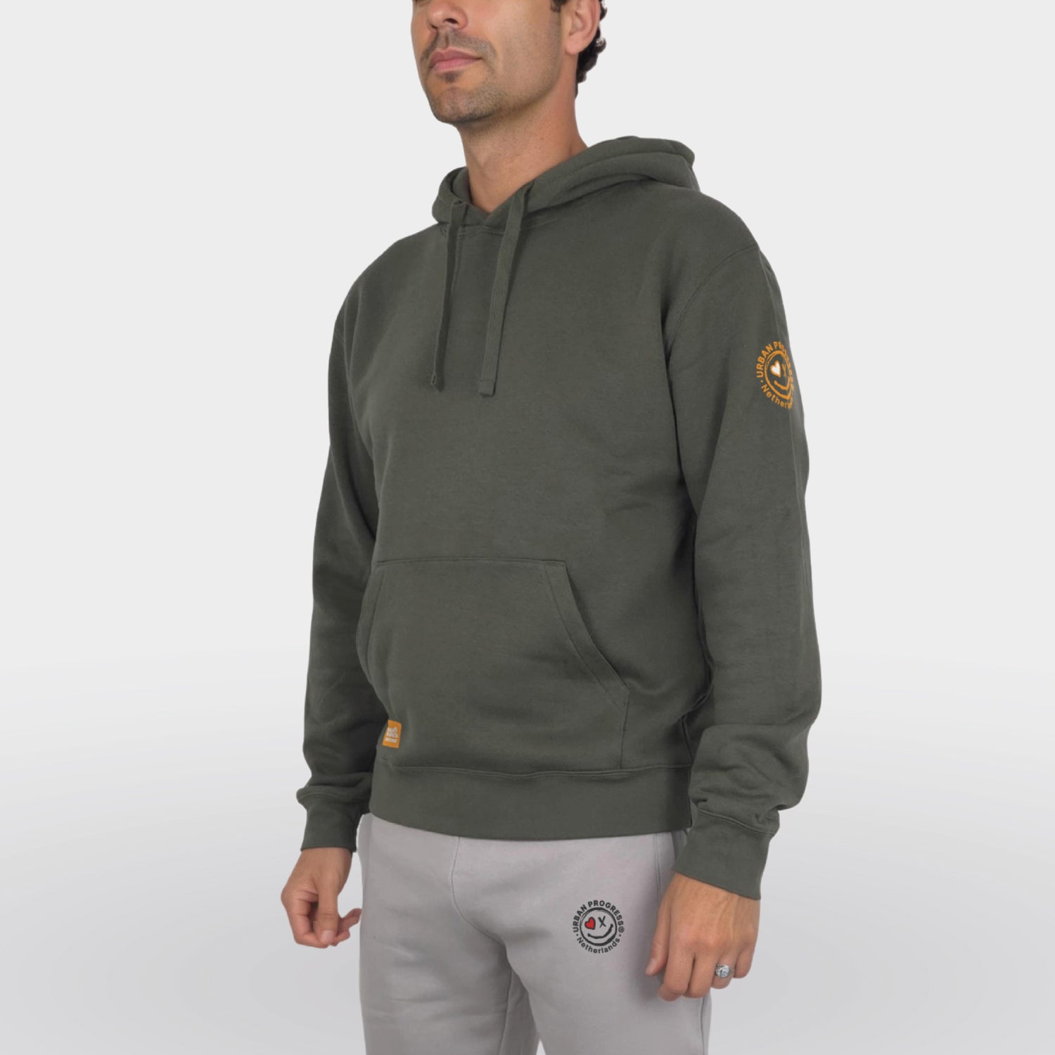 Legacy-Hoodie-Haruto-Hiroshi-model-olive-green-front-side-left