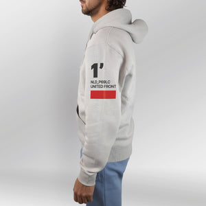 Legacy Hoodie Not Being Average model beige side left