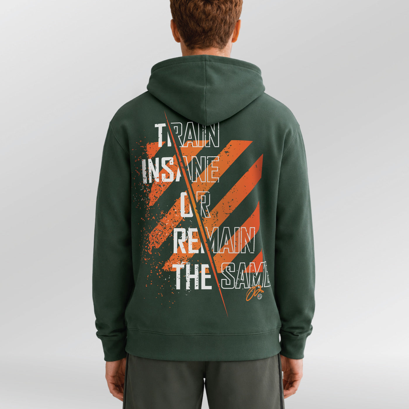 Legacy Hoodie Strive X Bottle-green back model