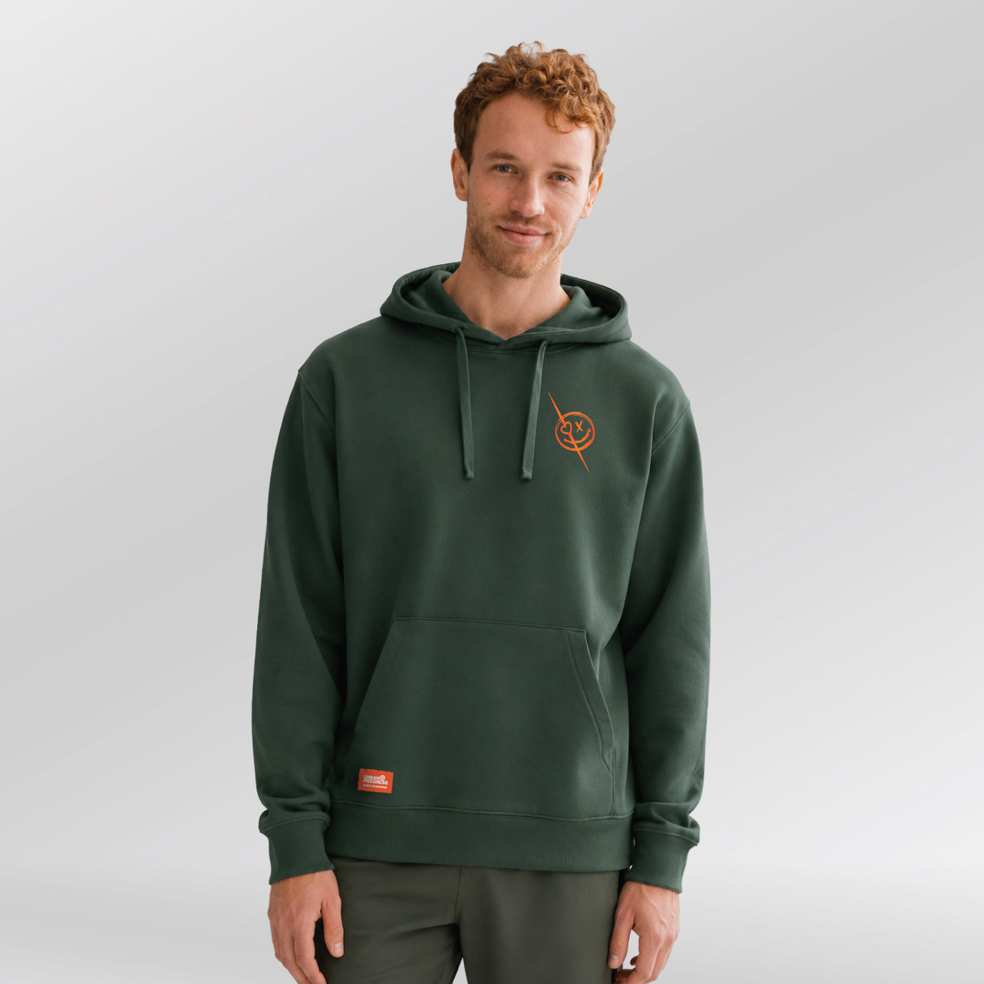 Legacy Hoodie Strive X Bottle-green side right model