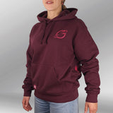 Legacy Hoodie Sunrise Dames bordeaux rood front close model