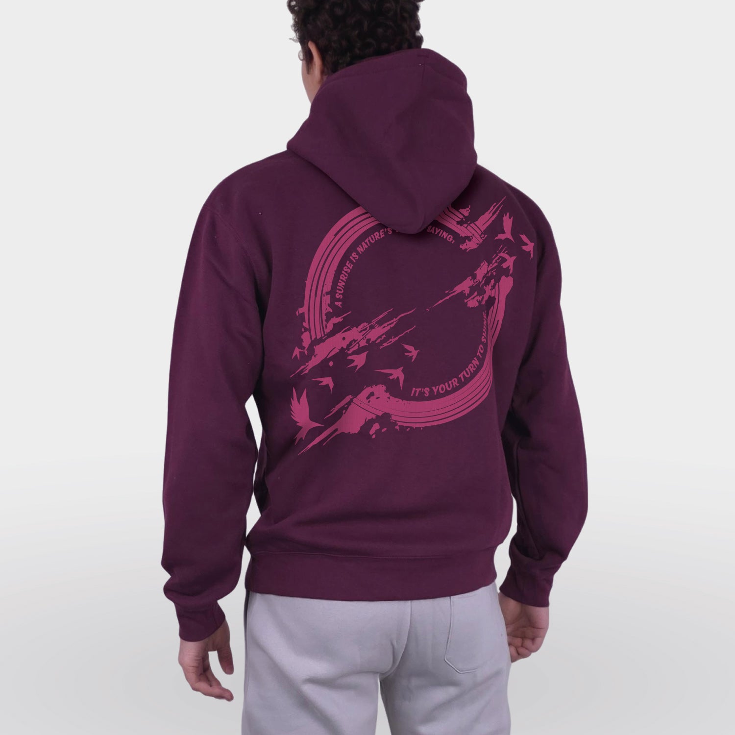 Legacy Hoodie Sunrise bordeaux rood back model