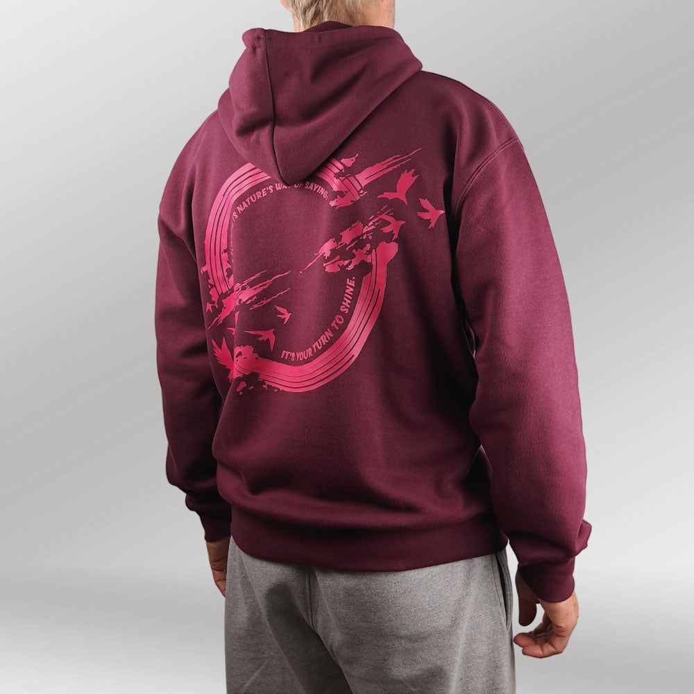 Legacy Hoodie Sunrise bordeaux rood back right model