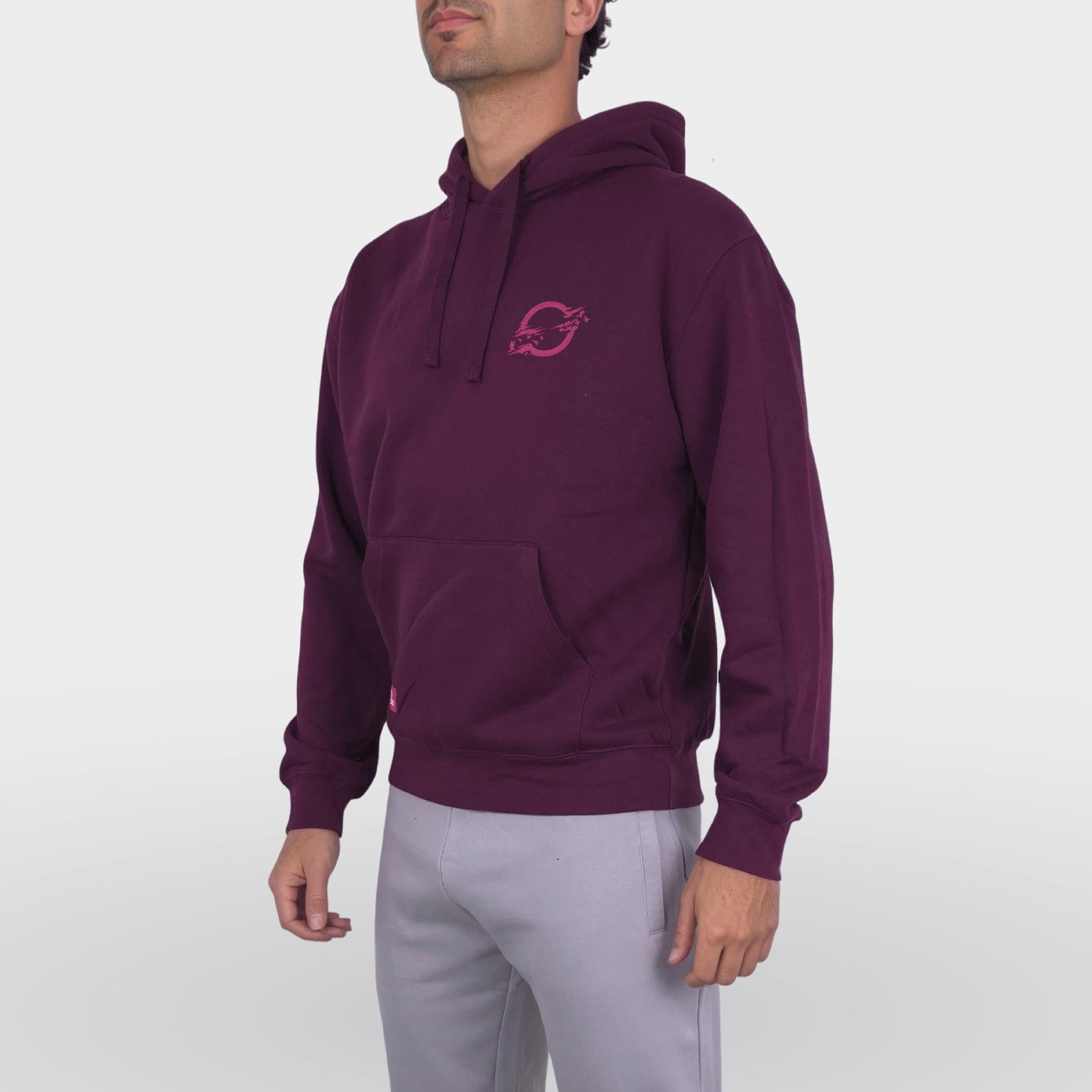 Legacy Hoodie Sunrise bordeaux rood front side left model