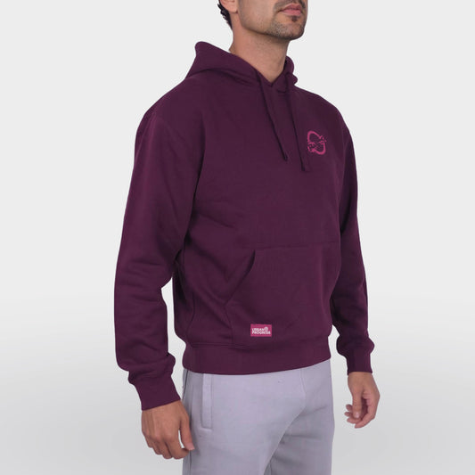 Legacy Hoodie Sunrise bordeaux rood front side right model