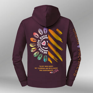 Legacy Hoodie Victory Vibes Dames bordeaux rood back