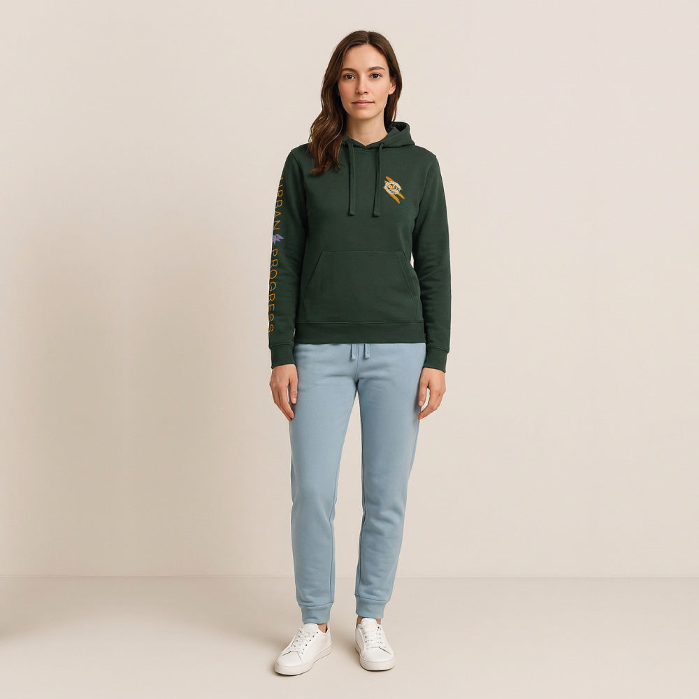 Legacy Hoodie Victory Vibes Dames model bottle green front