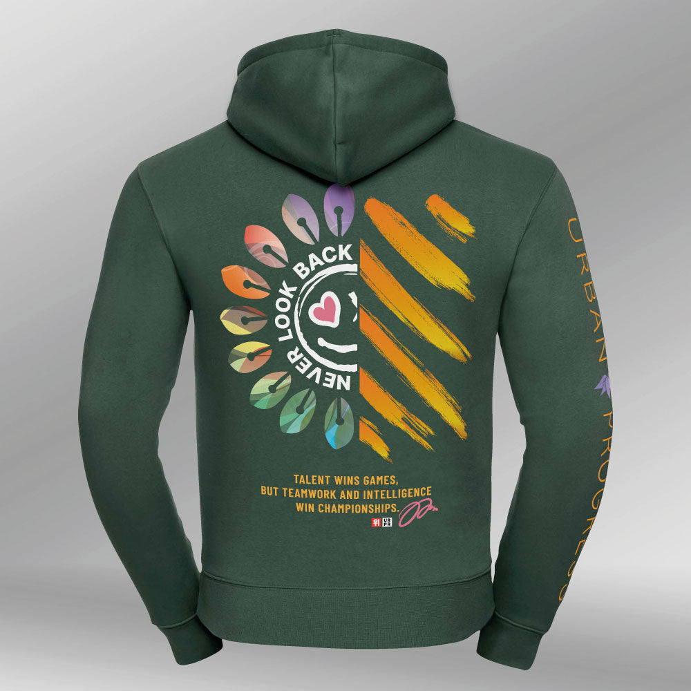 Legacy Hoodie Victory Vibes mannen bottle green back