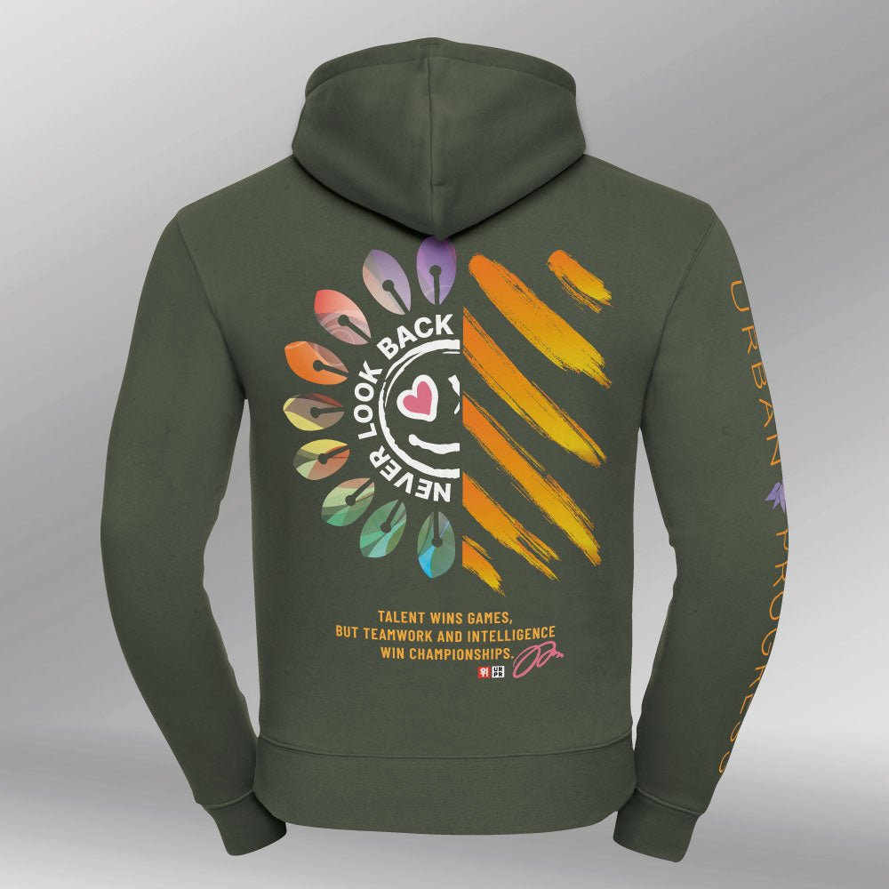 Legacy Hoodie Victory Vibes mannen olijf groen back