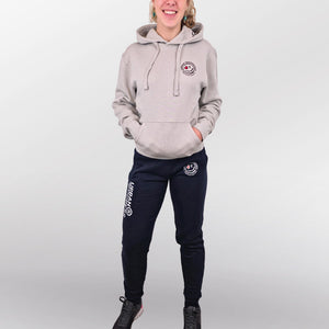 Legacy Joggingpak model licht grijs-navy front