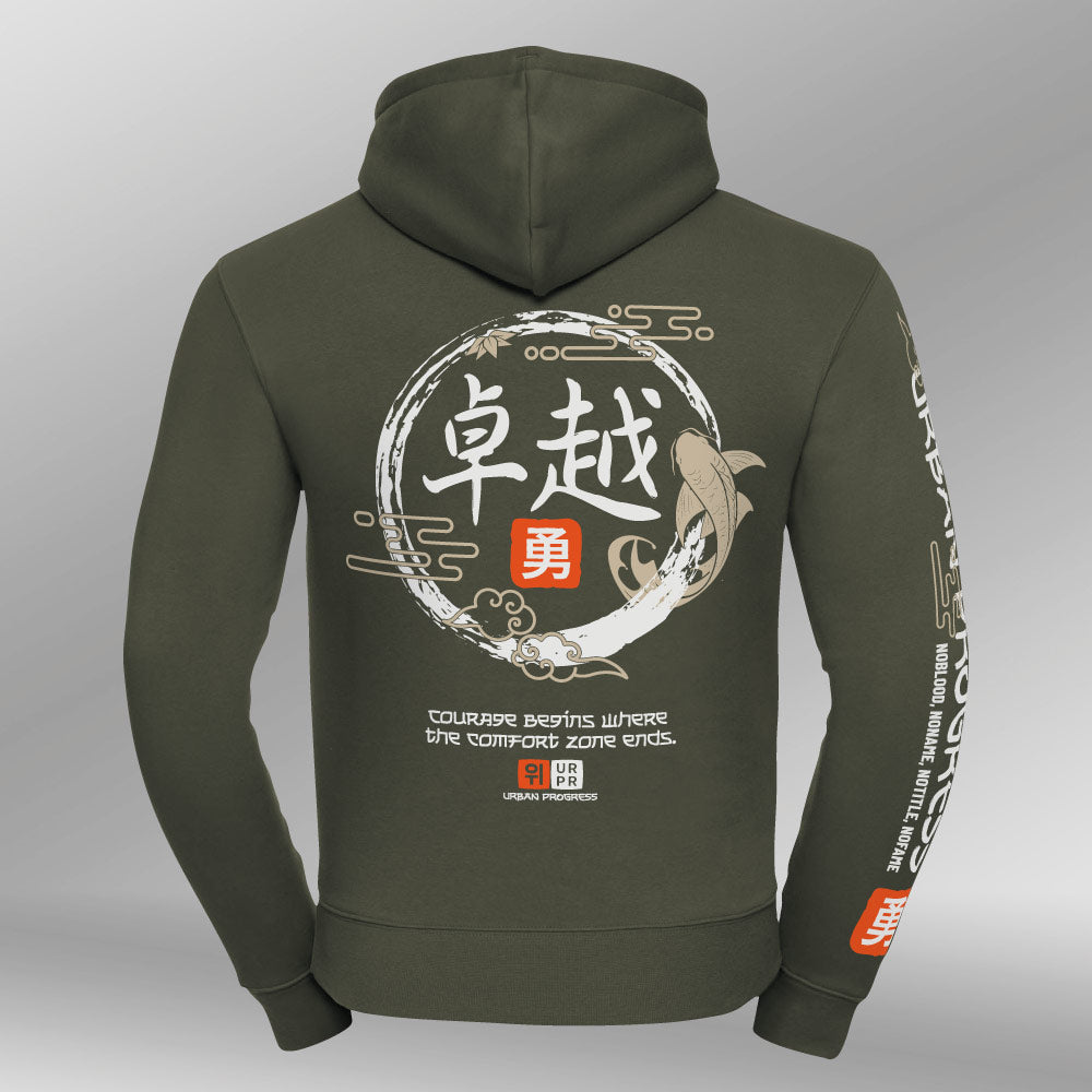 Legacy hoodie Urban Flux olijf groen achter