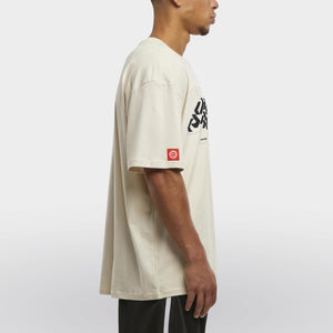 Loose t-shirt CYBER-CORE model beige side