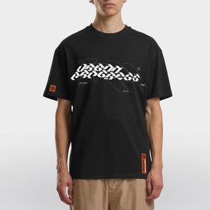 Loose t-shirt CYBER-CORE model zwart front
