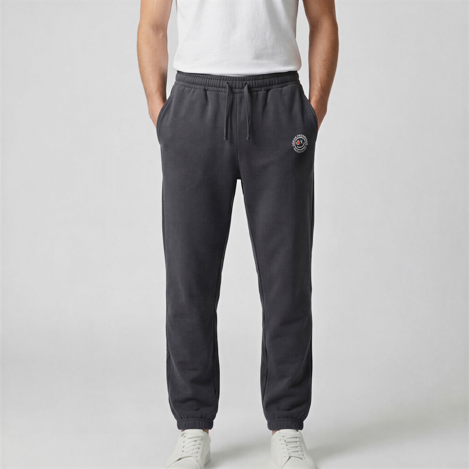 Motion Joggingbroek grijs model front wijdbeens