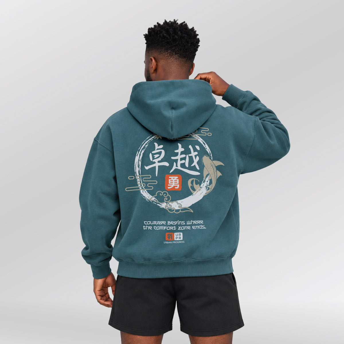Oversized-Hoodie-Urban-Flux-model-turquoise-back